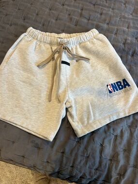 Essentials Light Gray NBA Logo Men's Athletic Shorts